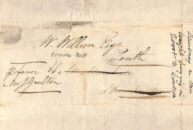 GB LINCS Cover Forwarded PRIVATE POST *Great Grimsby* EL 1826 Louth RARE MS3597