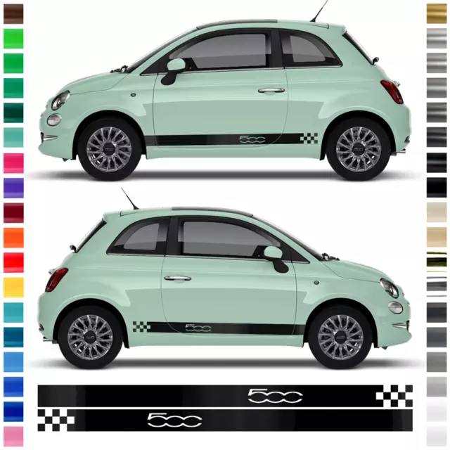 Fiat Punto Dach Karo + ABARTH Seitenstreifen Auto Aufkleber Dekor