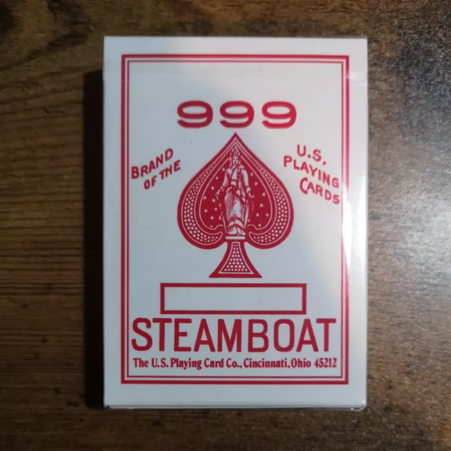 Foil-Edged Steamboat 999 Red Playing Cards New & Sealed USPCC Gilded Deck Foil-Edged Steamboat 999 Red Playing Cards New & Sealed USPCC Gilded Deck