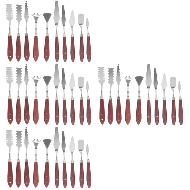 4 Sets Acrylmalschaber Farbschaber Aus Edelstahl Für Ölgemälde Malen