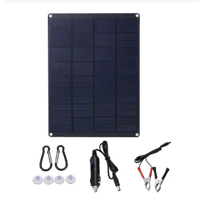 6w 18v Portable Panneau Solaire Kit Extérieur Camping Car Caravane Bateau Charge