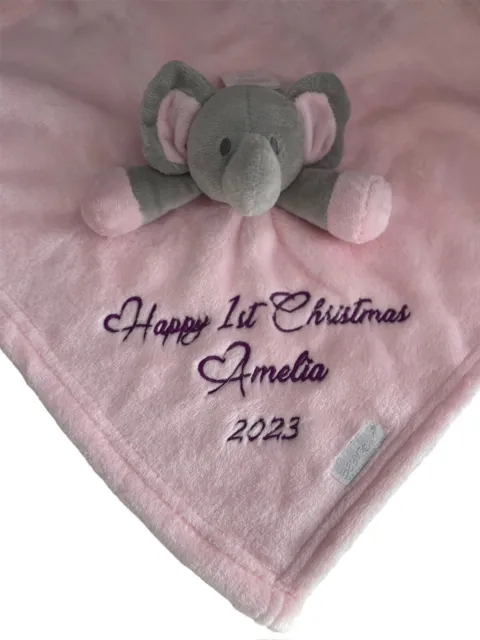 Baby Komfortdecke Elefant personalisiertes Geschenk für Mädchen Junge Stofftier mit Namen