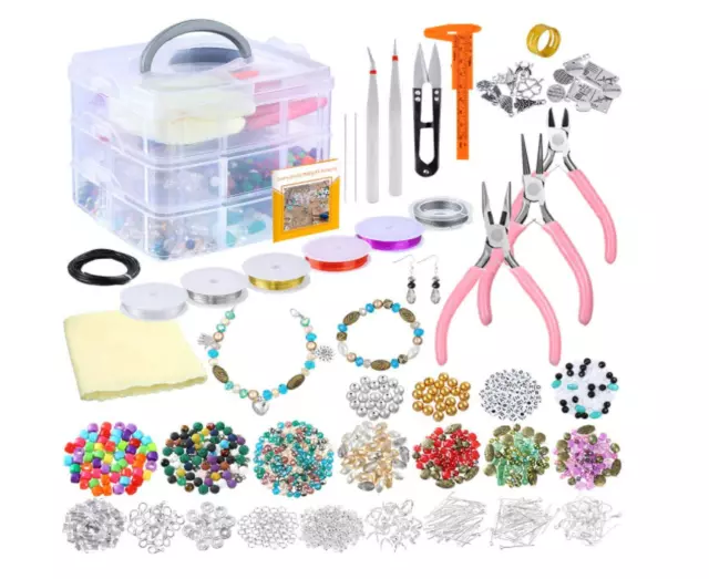 kit bisutería para hacer pulseras collares de aretes accesorios material para