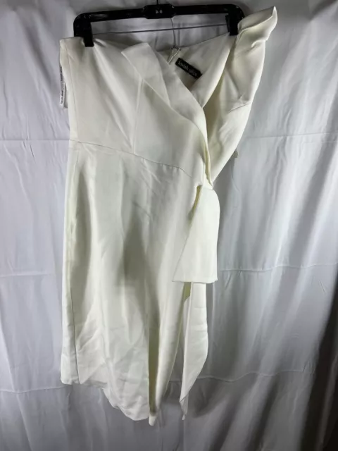 LAVISH ALICE WHITE asymmetrical ruffle contemporary evening dress #12 ...