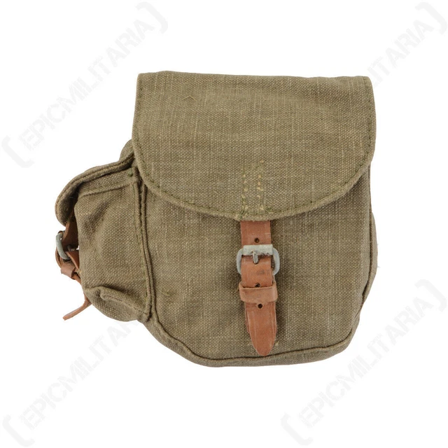 Pochette Militaire Russe D'origine PPSH41 - Toile Kaki Et Lanières Cuir - Surplus Airsoft