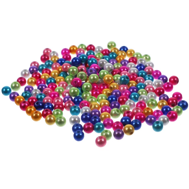 200 Stück runde Acrylperlen, lose Acrylperlen, DIY Halskette, Armband, Schmuck,