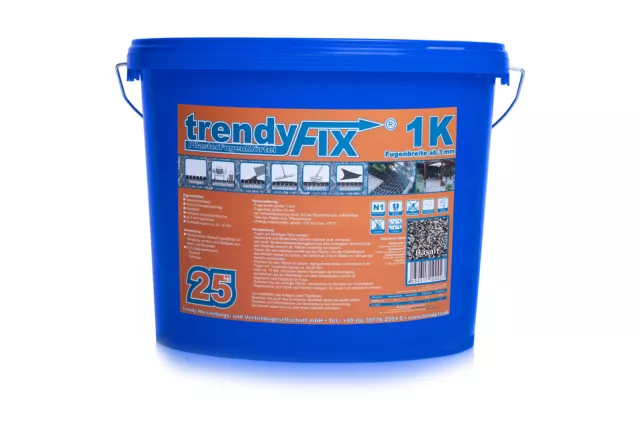 trendyFIX 1K Pflasterfugenmörtel 25 kg | Feste Fuge | unkrautfrei | Basalt