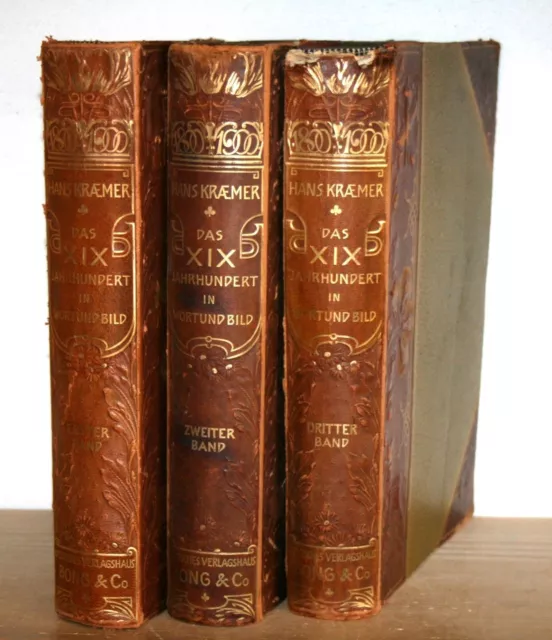 Das XIX. (19.) Jahrhundert in Wort und Bild. 3 Bände. Hans Kraemer, um 1900.