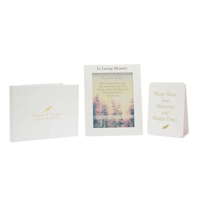 Libro da tavolo cerimonia funebre Thoughts Of You libro, cartolina e cornice