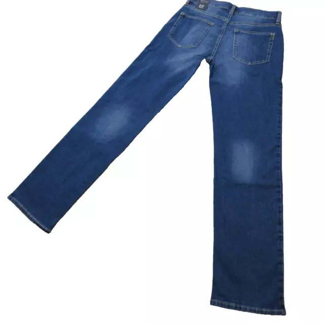 Jeans originali stretch GAP ragazzi età 16 blu lavaggio medio denim dritti casual nuovi con etichette 3