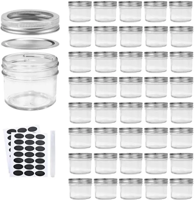 4Oz / 120Ml Mason Jars Glass Jelly Jars, Canning Jars with Regular Lids, Ideal f