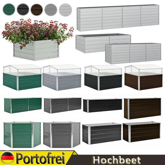 Metall-Hochbeet Pflanzbeet Pflanzkasten Gemüsebeet Blumenbeet FrüHbeet 5 Farben