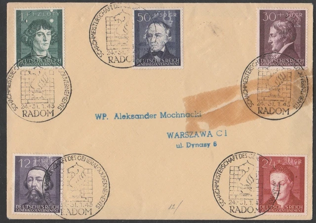 Sonderstempel Schach  Radom  Generalgouvernement 1943