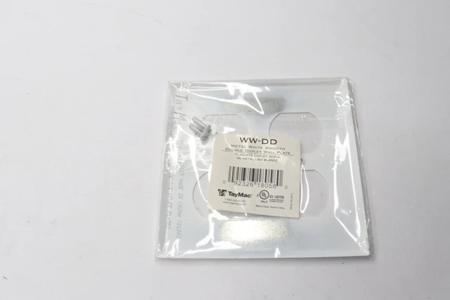TayMac 2-Duplex Standard 2-Gang Metal Wallplate White WW-DD