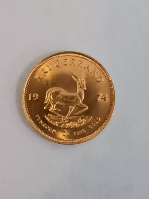 krugerrand 1oz gold coin 1974, mint condition