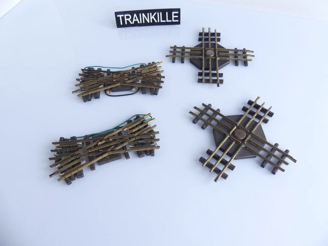 Turret / Gastou Wood Sleepers Brass Rail 4 Miscellaneous Cross Switches (2)