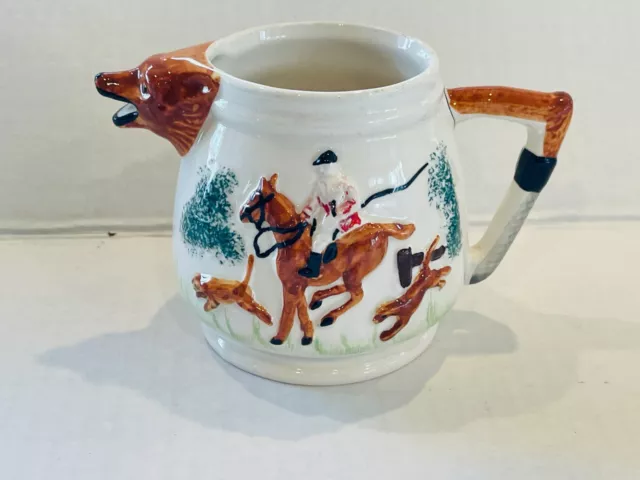 PPC PORTLAND POTTERY CERAMICS England Vintage Cobridge Fox & Hounds Creamer Jug