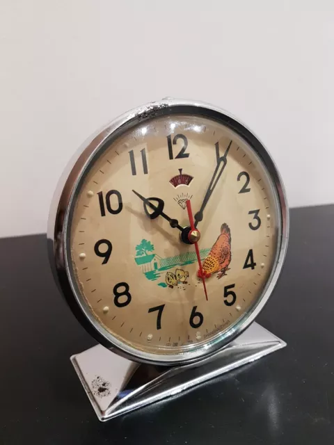 Orologio Sveglia Da Tavolo SHANGHAI CHINA DIAMOND GALLINA Animata Vintage