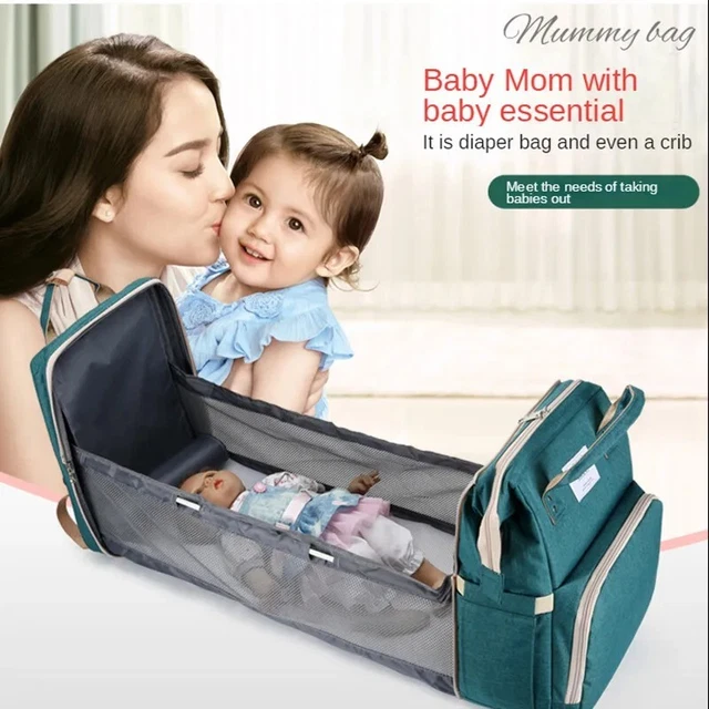 Foldable Diaper Bag 3 in 1 Baby Bed Portable Bassinet Crib Backpack Travel Sleep