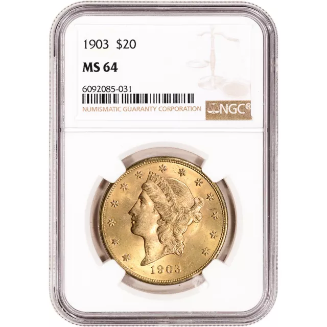 1903 US Gold $20 Liberty Head Double Eagle - NGC MS64