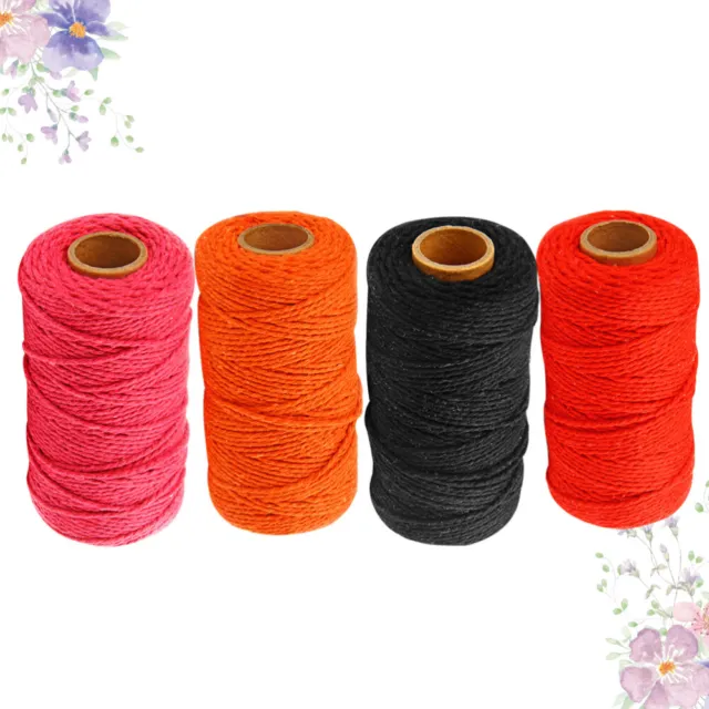 4 rollos cuerda de embalaje de regalo elasticidad cuerda de algodón de color camping