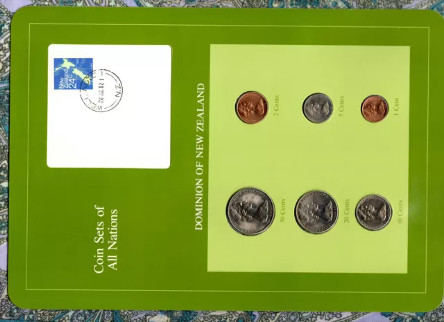 Coin Sets of All Nations New Zealand 2,5 Cents 1981 UNC 1,10,20,50 Cents 1980