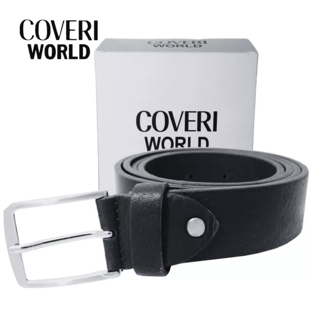 Cintura uomo pelle nera In Pelle COVERI Elegante 100% VERA PELLE INTERAMENTE