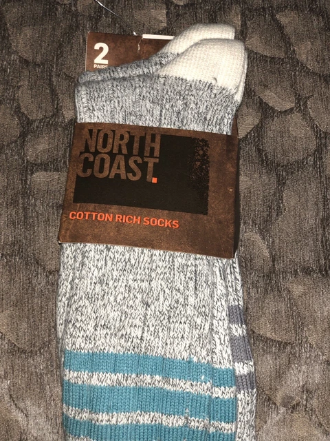 2 paires de chaussettes riches en coton. Naturel confortable & durable