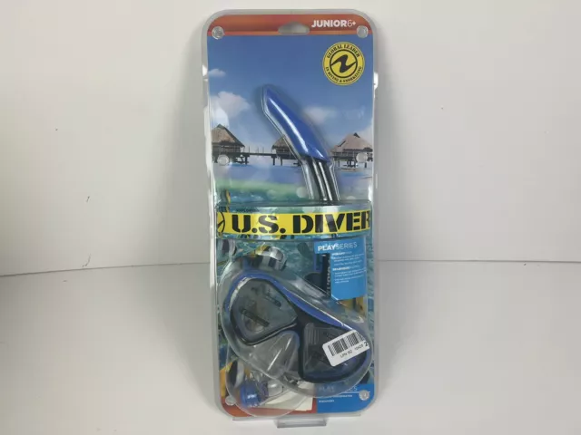 US Divers Snorkeling Set Dorado for Kids 6+ Mask and Snorkel Only Blue Trim