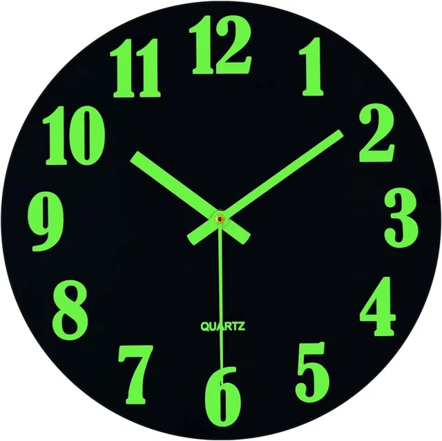 Topkey Orologio da parete luminoso da 12 pollici con design silenzioso in