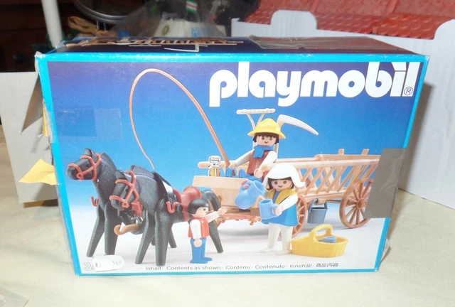 Playmobil 3503 ancienne charrette famille agriculteur ferme ouest
