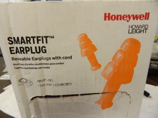 HOWARD LEIGHT Earplugs 100pairs: Rubber, Flanged, No Roll, Corded SMF-30