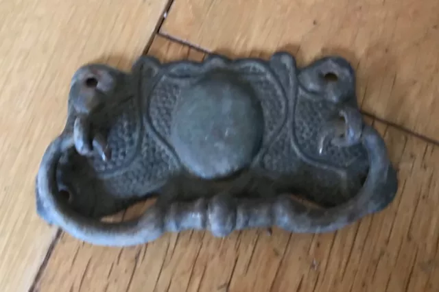Antique Reclaimed Art Nouveau Furniture Cabinet Door Plate Drawer Handle Pull 4