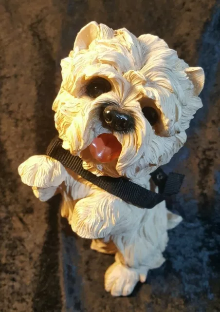 White Terrier Resin West Highland  Sculpture Ornament 20cm Collectable Gift Rare