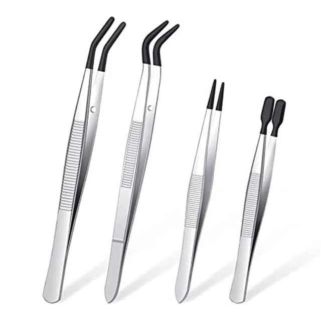 Juego de 4 pinzas con puntas de goma pinzas recubiertas de PVC, goma S9Q3