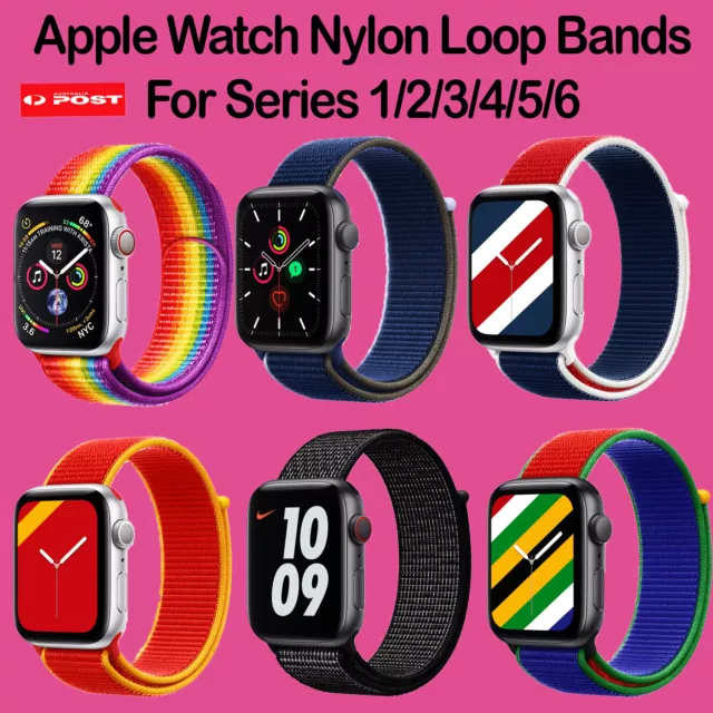 For Apple Watch Band Series 6/5/4/3/2/1 Nylon Woven Sport Strap Bands 38-44mm AU