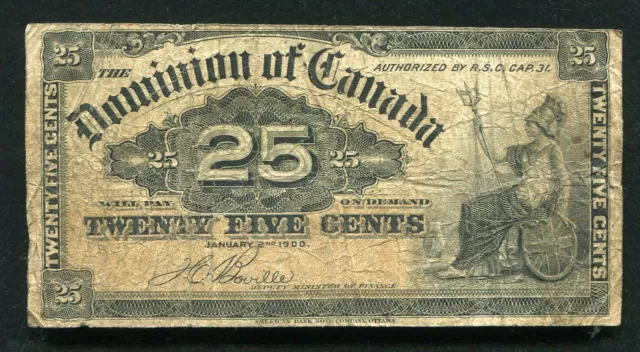 1900 25 Twenty Five Cents Dominion Of Canada “Shinplaster”