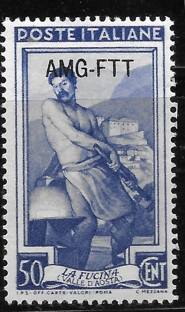 Trieste ZONE A ITALY  1950 AMG-FTT /one line/ 50C. MI#120 MH OG VF