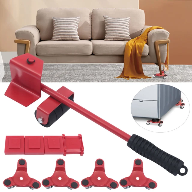 FURNITURE DOLLY ROLLER Shifter Wheels Mover Easy Moving Slider Kit