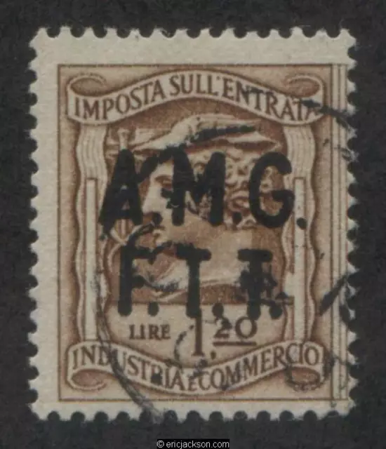 Trieste Industry & Commerce Revenue Stamp, FTT IC25 left stamp