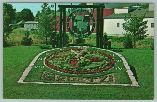 New Glarus Wisconsin~The Floral Clock~Schillers Wilhelm Tell Drama~c1950 PC