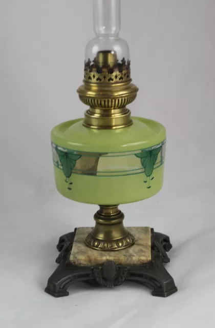 Jugendstil Petroleumlampe  Tischlampe table lamp oil lamp