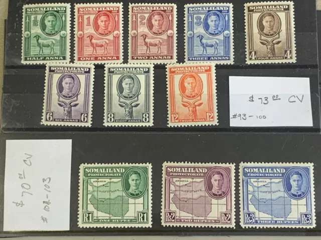 Somaliland Protectorate Stamps KGVI 1938 M/NH