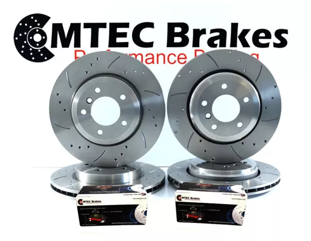 Seat Leon Cupra R 210 225BHP Front Rear Drilled Grooved Brake Discs & MTEC Pads