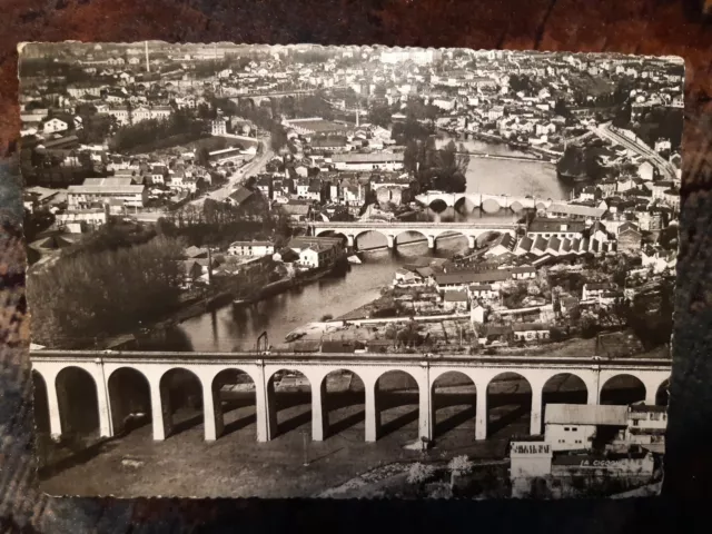 Carte Postale Ancienne Limoges Vallée De La Vienne Vue Aérienne Sur Les 5 Ponts