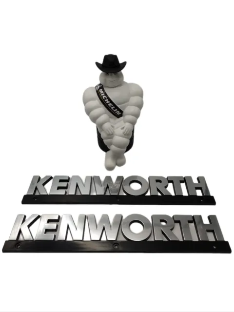 Kenworth Hood Emblem Bug Letters Badge Logo (plastic) And Michelin Ornament