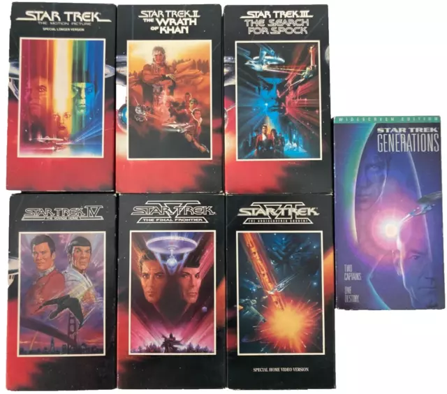 Lot of 7 STAR TREK Movie 1-7 VHS Tapes I II III IV V VI + Generations ALL TESTED