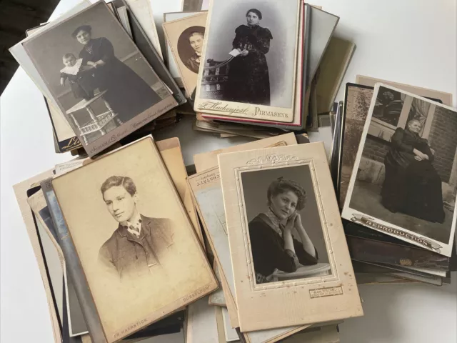 100x Plattenfoto Kabinettfoto Sammlung Konvolut Lot