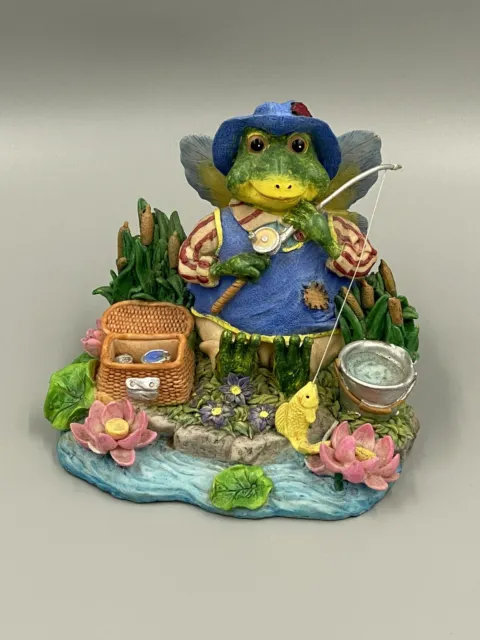 6" Fishing Frog Toad Statue Figurine Decor International Art Ent. Co, LTD