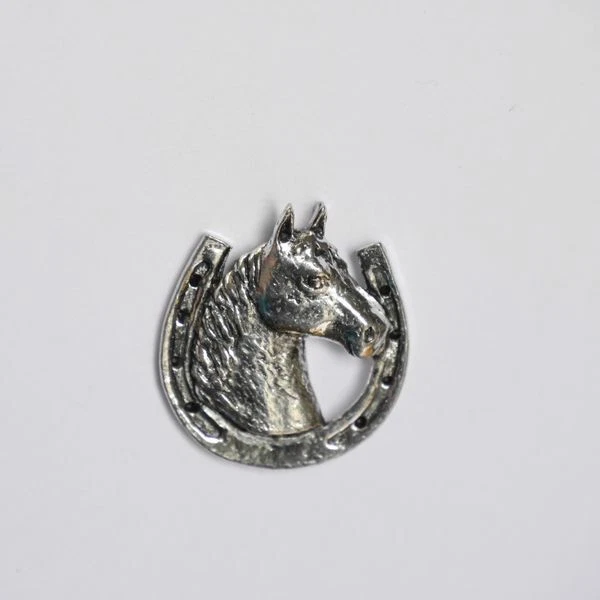 Cabeza de Caballo Con Herradura Pin de Solapa Pin Caballo Regalo Agujón Nuevo